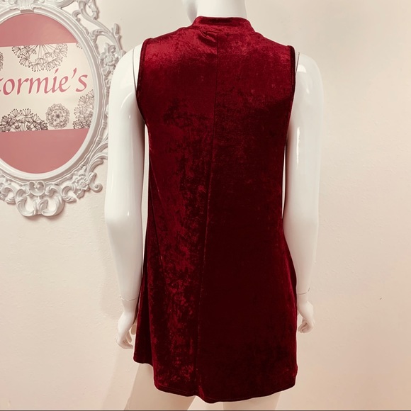 Maroon Velvet Dress Tunic - Picture 4 of 7